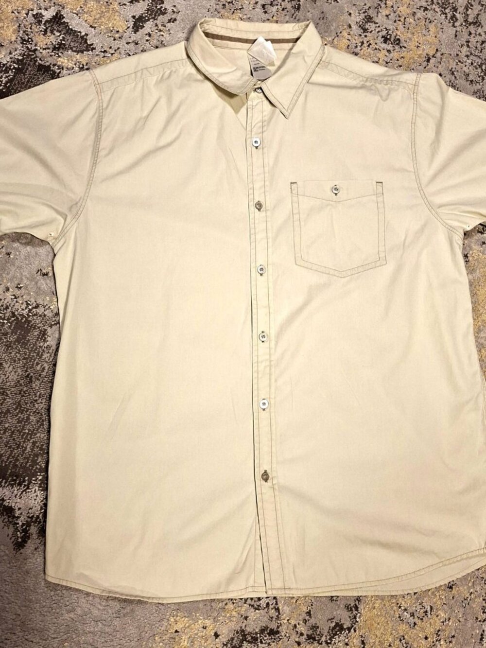 The North Face Mens XL A5 Series Button Down Safari Hiking Trail Shirt Khaki Tan